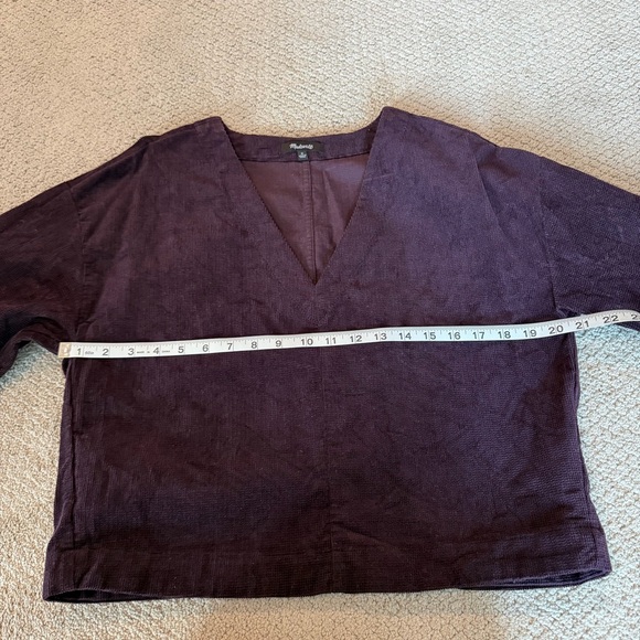 Madewell Spiced Raison Corduroy V-Neck Blouse - Picture 5 of 7